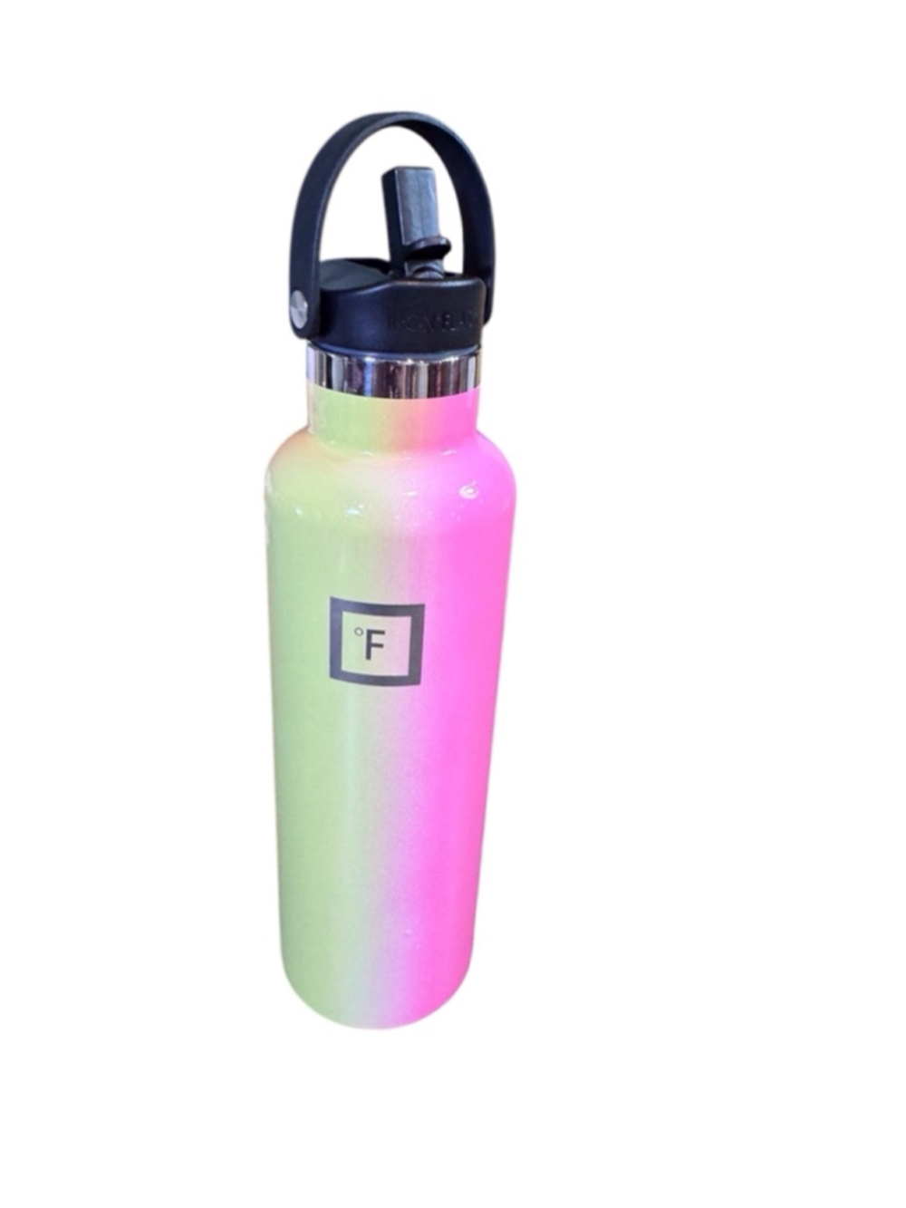 Iron Flask Water Bottle, 20oz, rainbow Pink 3 total caps
